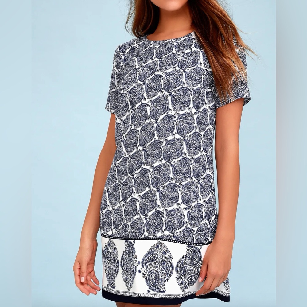 Lulus Blue Print Shift Dress